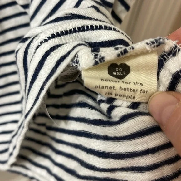 Madewell 100% cotton tank top. White with horizontal navy stripes. Size XL - Picture 4 of 8